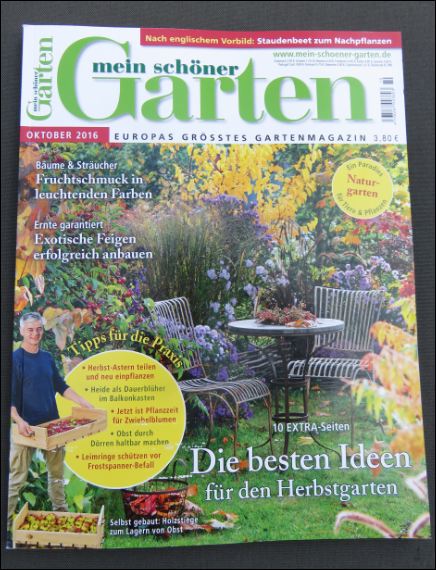 Cover der Gartenzeitschrift "Mein schöner Garten" Ausgabe Oktober 2016